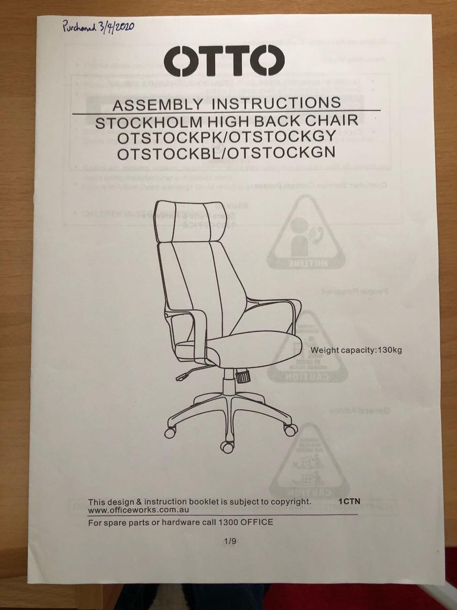 stockholm high back chair officeworks